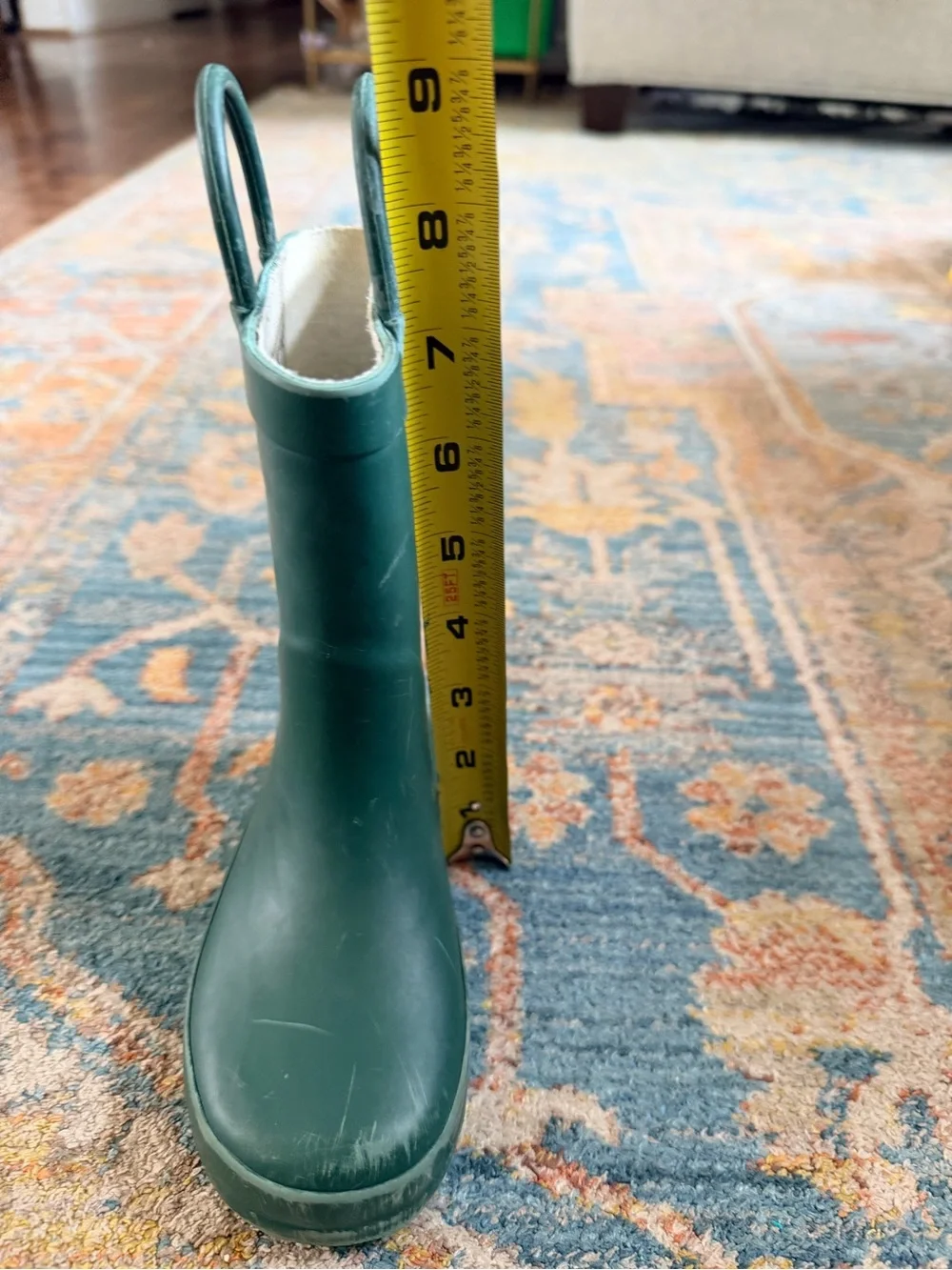 Lone Cone Rain Boots Kids Size 8 Hunter Green Rubber Pull On Waterproof Toddler